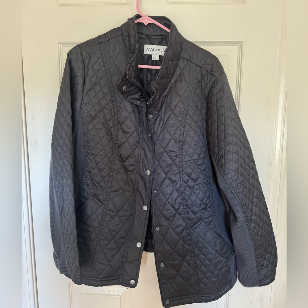 Ava & Viv Elegant Black Quilted Outerwear